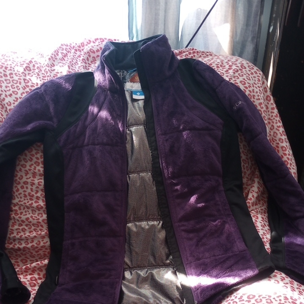 Columbia Women's Purple Teddy Jacket with Black Panels
